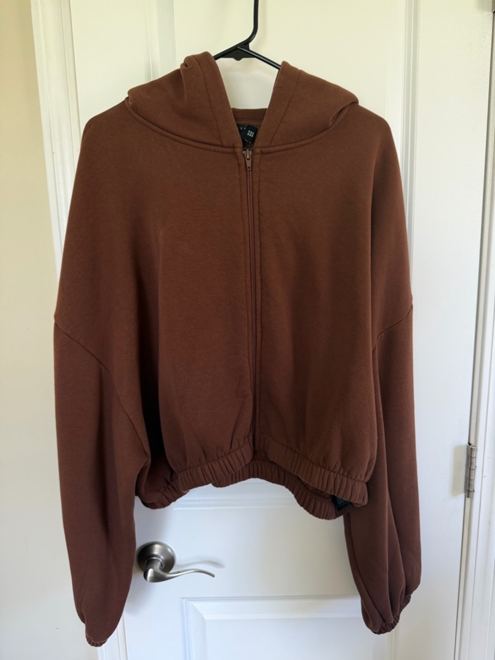 ASOS Brown Cropped Zip Hoodie